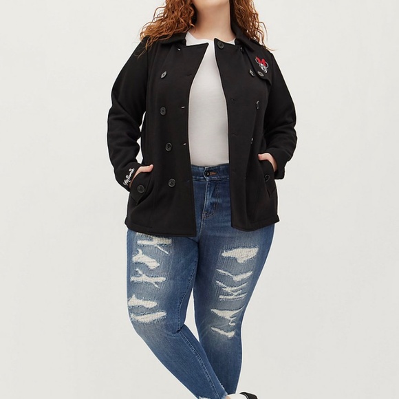 Torrid Disney Mickey & Friends Minnie Mouse Fleece Peacoat - Picture 13 of 14